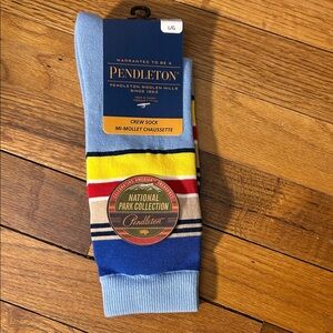 Pendleton Men's Striped Crew Socks - Blue, Yellow, Red